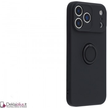 Guminis dėklas su žiedu - juodas (Apple Iphone 17 Pro/Iphone 18 Pro) Guminis dėklas su žiedu - juodas (Apple Iphone 17 Pro/Iphone 18 Pro)